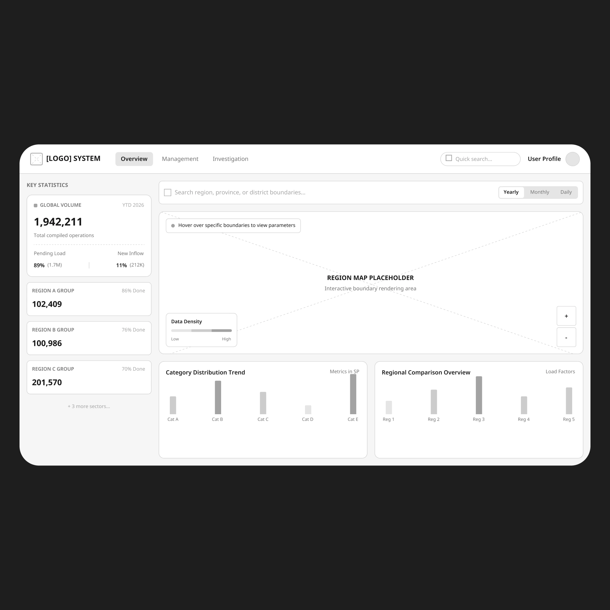 Court of Justice interface wireframe